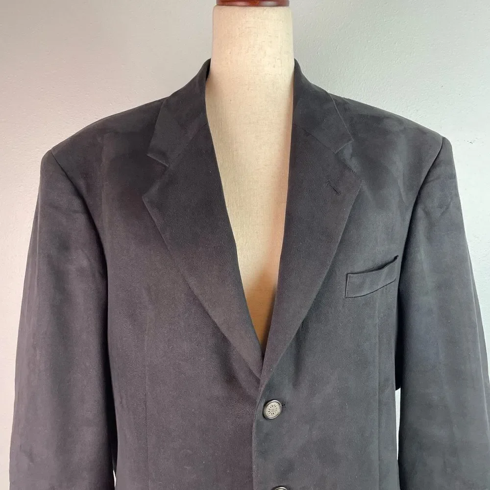GianFranco Black Suede Sport Coat Size 42R EUC